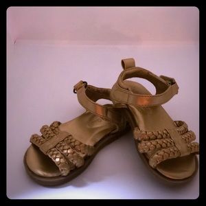 Gently used Baby Gap gold sandals - size 5